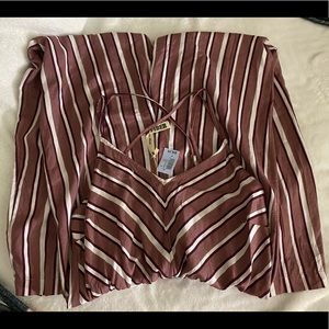 Pink stripped jumpsuit